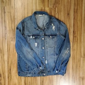 NORDSTROM BP Distressed Denim Jean Jacket